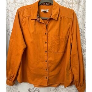Anthropologie Corduroy Button Down Top Size Medium